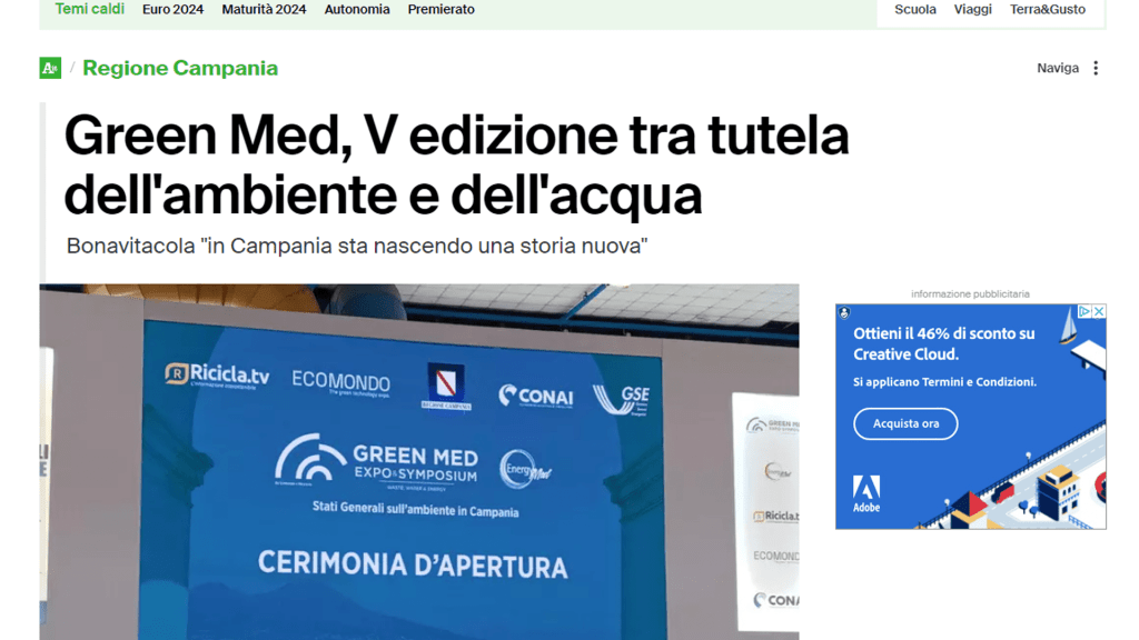 Rassegna Stampa - ansa 1 - Green Med Expo & Symposium - 2025