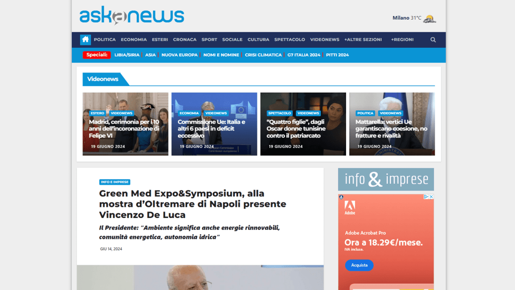 Rassegna Stampa - askanews - Green Med Expo & Symposium - 2025