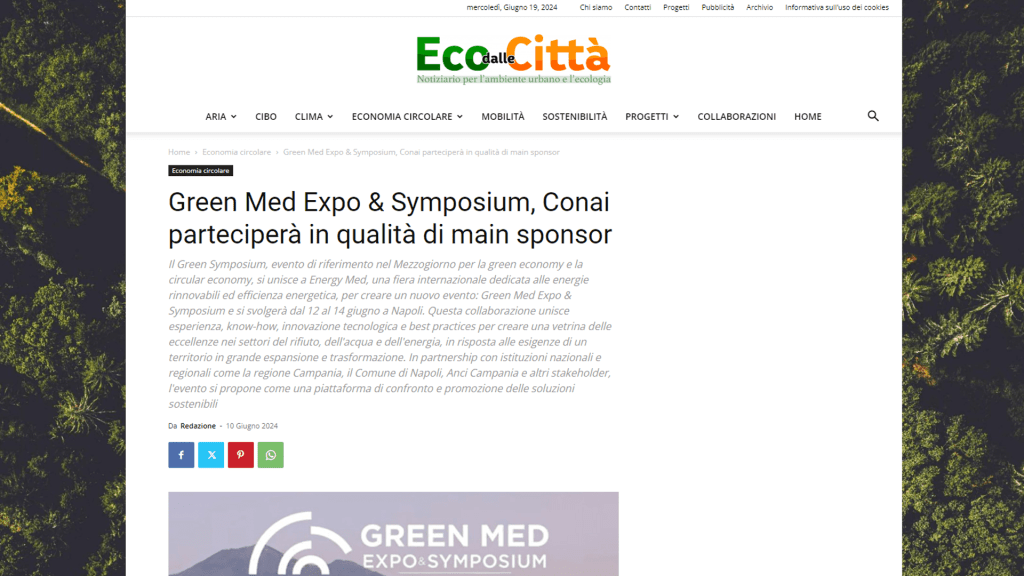 Rassegna Stampa - eco dalle citta - Green Med Expo & Symposium - 2025