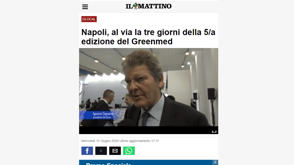 Rassegna Stampa - il mattino 3 1 - Green Med Expo & Symposium - 2025