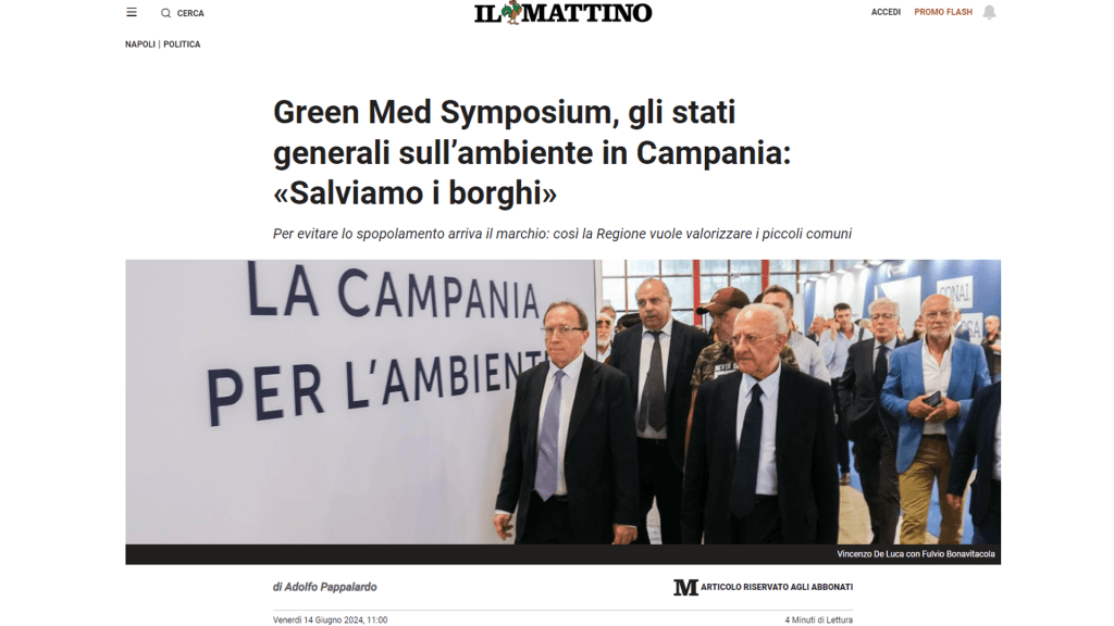 Rassegna Stampa - il mattino 4 - Green Med Expo & Symposium - 2025