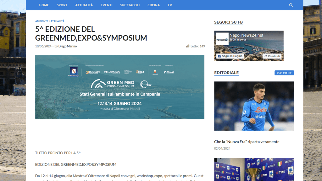 Rassegna Stampa - napolinews - Green Med Expo & Symposium - 2025