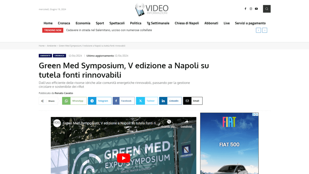 Rassegna Stampa - video interviste - Green Med Expo & Symposium - 2025